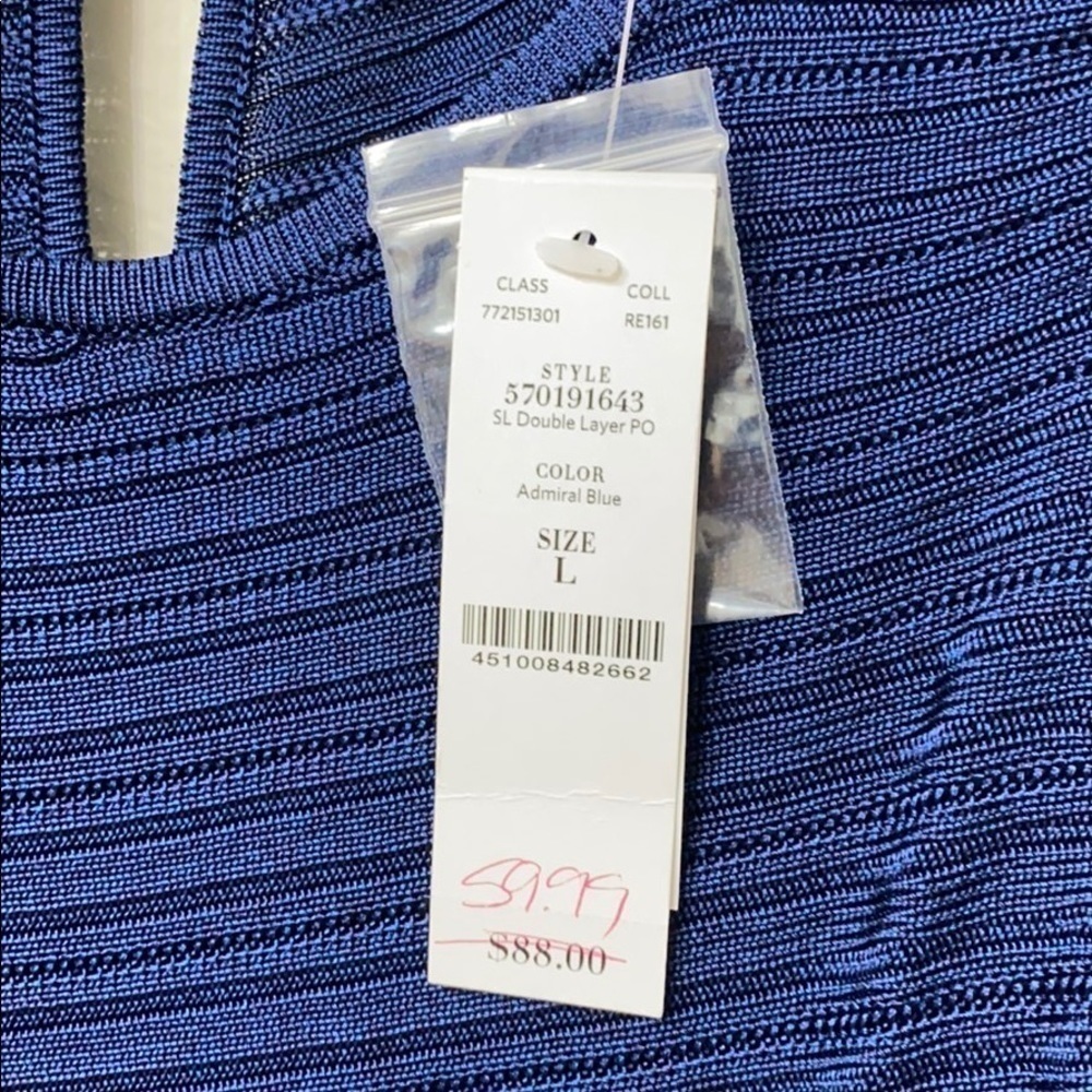 WHBM SL double layer PO blue.Large.NWT - Picture 7 of 15